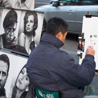 Street artists in Barcelona... this guy was REALLY good!!